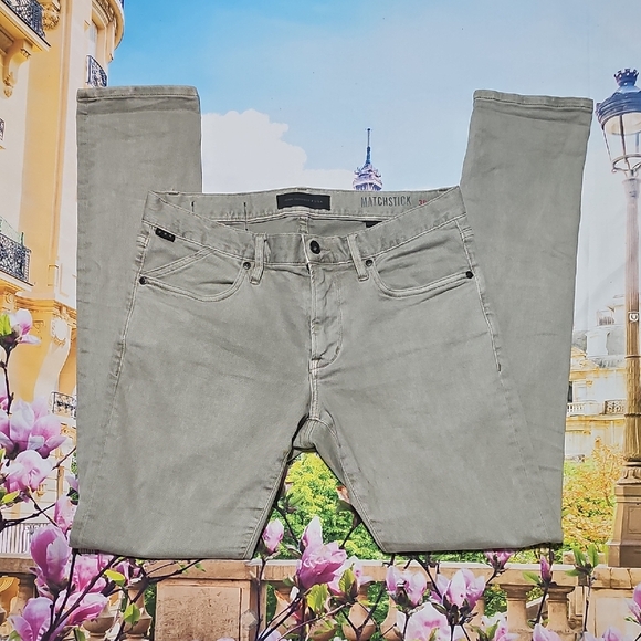 John Varvatos Matchstick Light Gray Skinny Jeans Size 30 - Picture 1 of 6